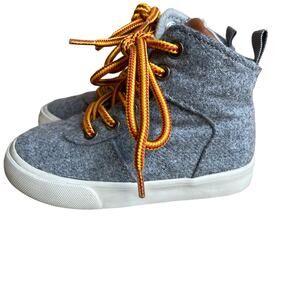 Gap Toddler Boys Kids Gray Wooly High-Top Sneakers sz 6
